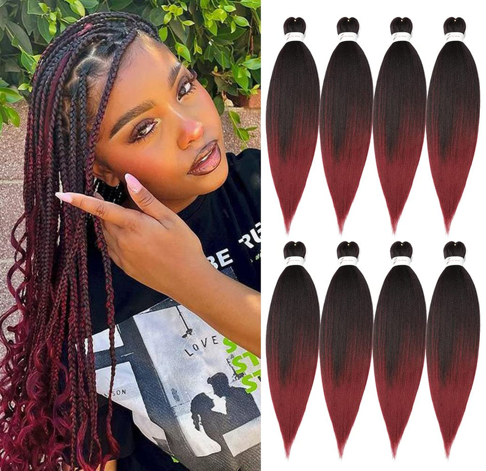 ubeleco 8packs braiding hair 24in ombre — long-lasting color for box braids