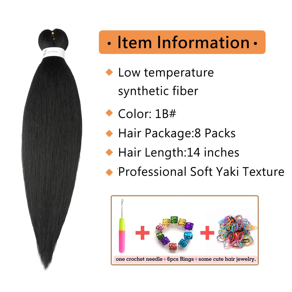Ubeleco braiding hair with soft yaki texture, lightweight feel for natural blends.