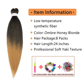 Ubeleco yaki texture 24in braiding hair offers soft natural movement