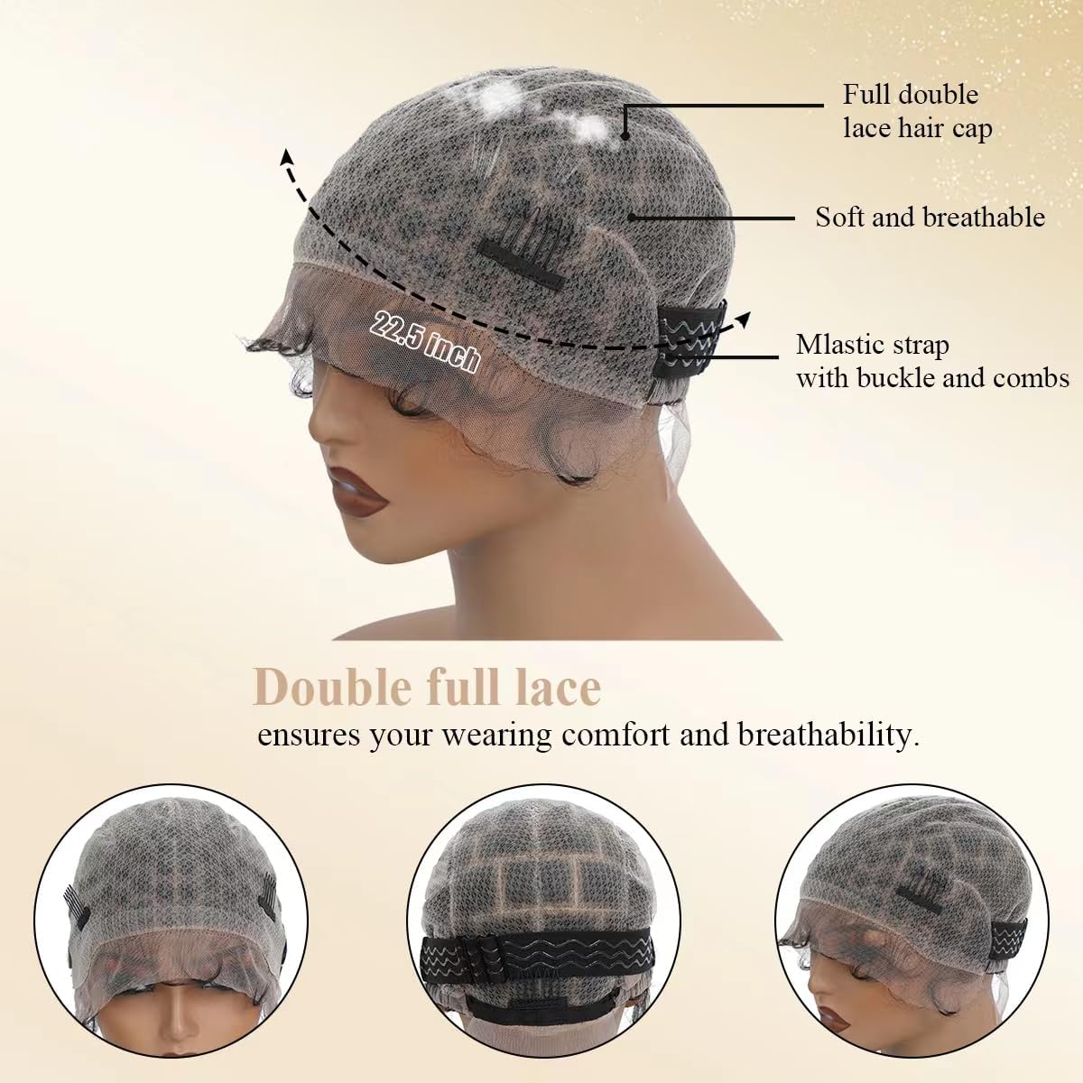 UCABEWEL breathable HD lace cap promotes airy comfort during extended wear