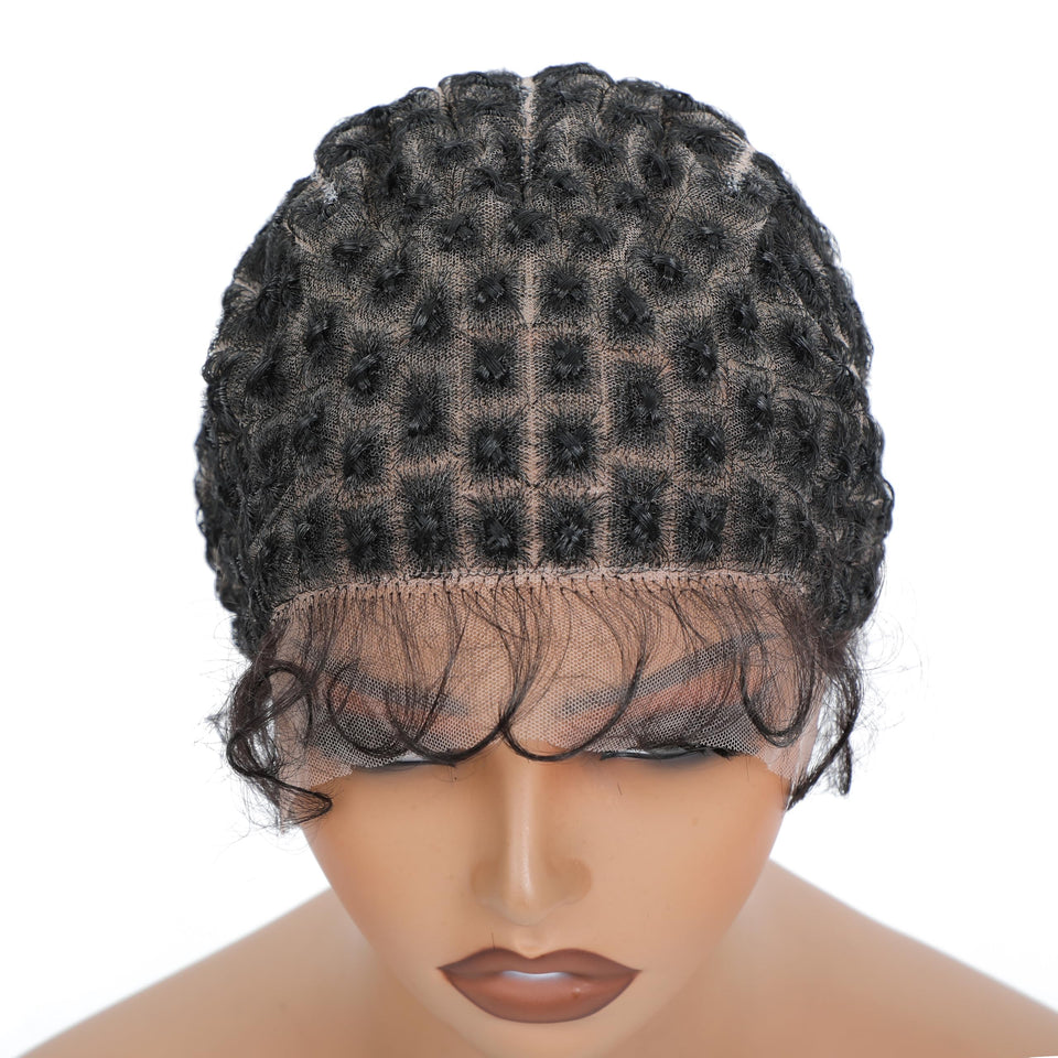 UCABEWEL double full lace crochet cap front view showing breathable cap for all-day wear