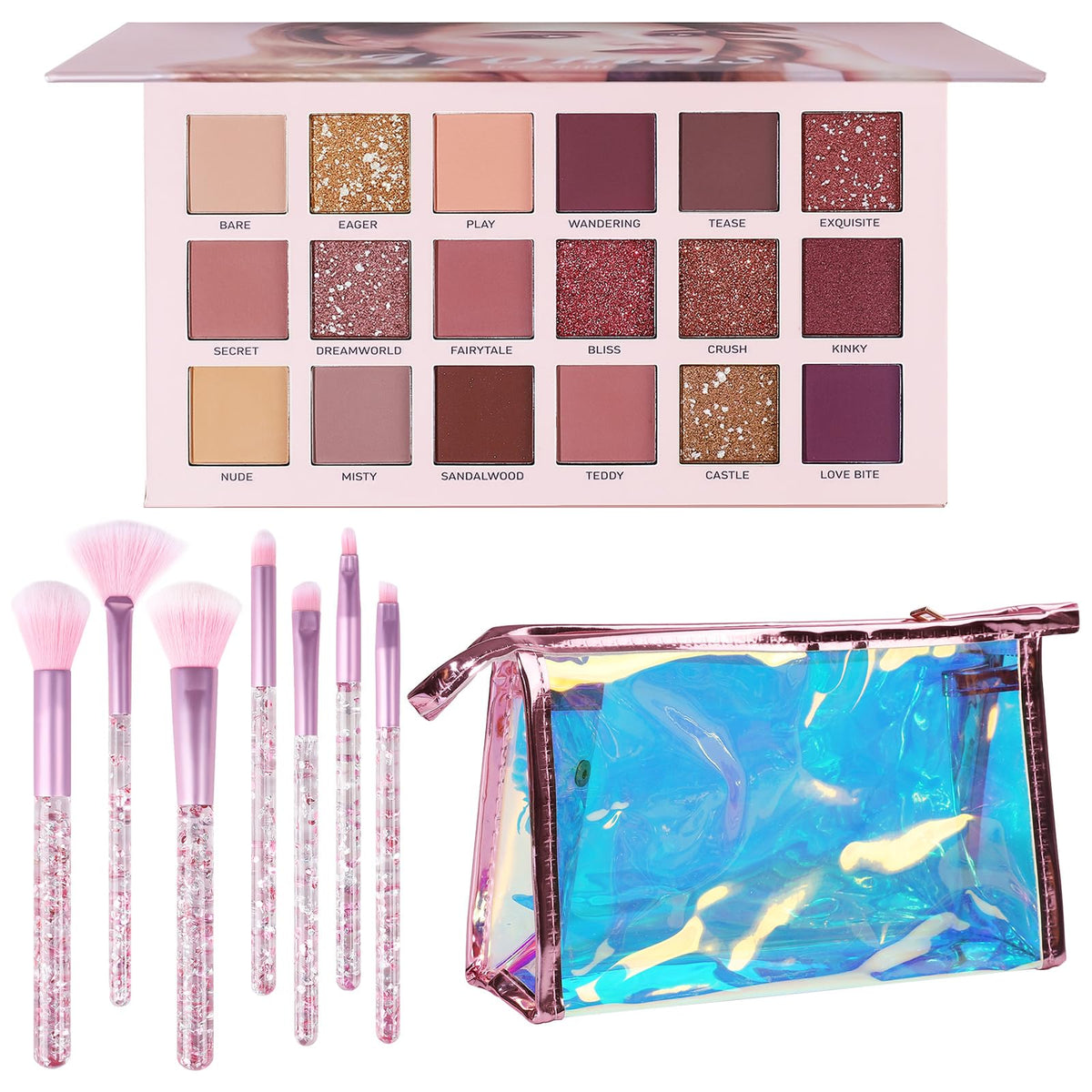 UCANBE 18-color nude eyeshadow palette with versatile looks for everyday wear