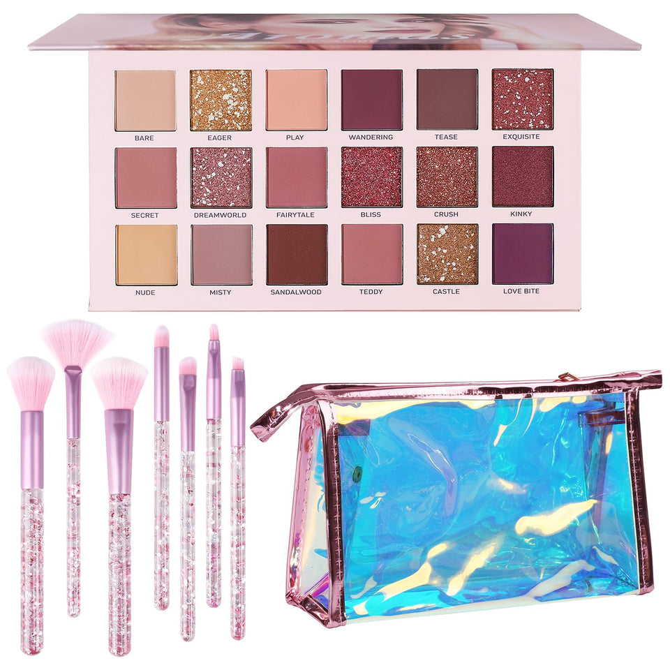 UCANBE 18-color nude eyeshadow palette with versatile looks for everyday wear