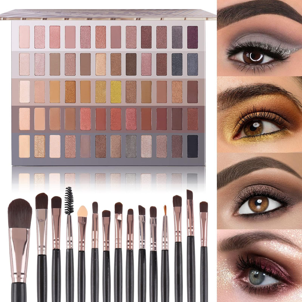 UCANBE 60 Colors Naked Eyeshadow Palette close-up for versatile daily looks.