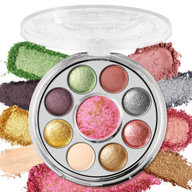 UCANBE Medieval Banquet palette closed, showcasing baked eyeshadows around a pink blush center
