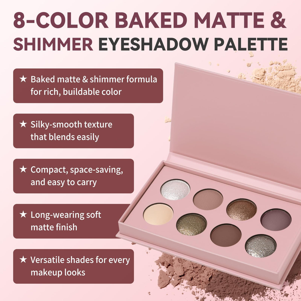 UCANBE baked-eyeshadow-palette warm neutrals with matte and shimmer finishes