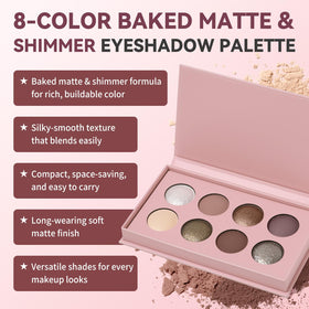 UCANBE baked-eyeshadow-palette warm neutrals with matte and shimmer finishes