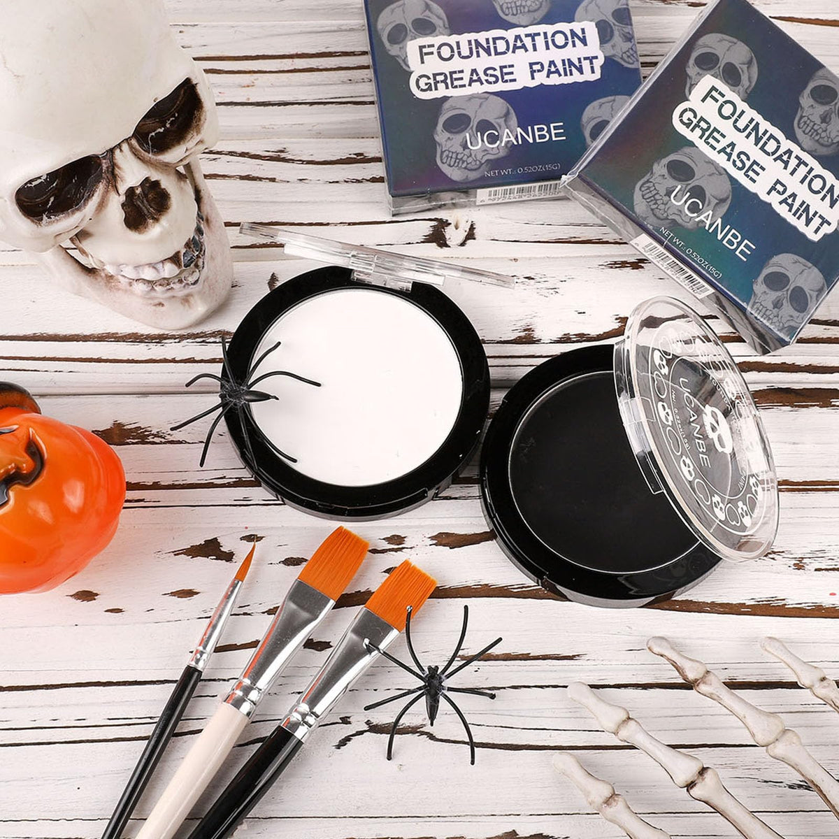 UCANBE black greasepaint for durable, semi-matte effects on face and body