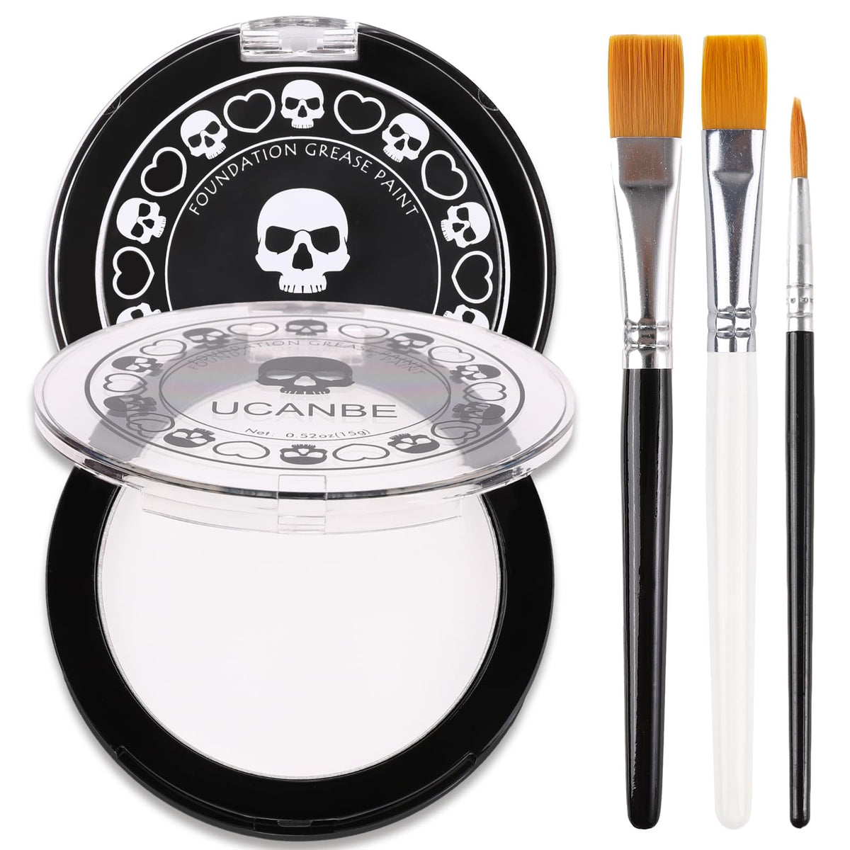 UCANBE black-white face paint kit white for bold skin designs and costumes