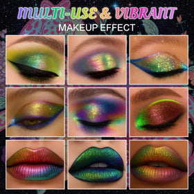 UCANBE Chameleon pigments work as highlighters or body shimmer for bold artistry.