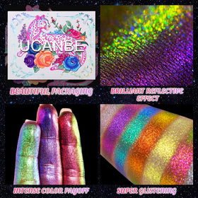 UCANBE Chameleon palette ideal for festivals, cosplay, and editorial makeup looks.