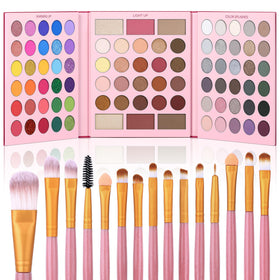 UCANBE eyeshadow palette with 86 shades open for natural to bold looks