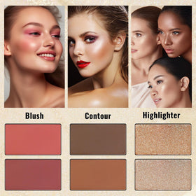 Two blush and two contour shades in UCANBE support quick sculpting.