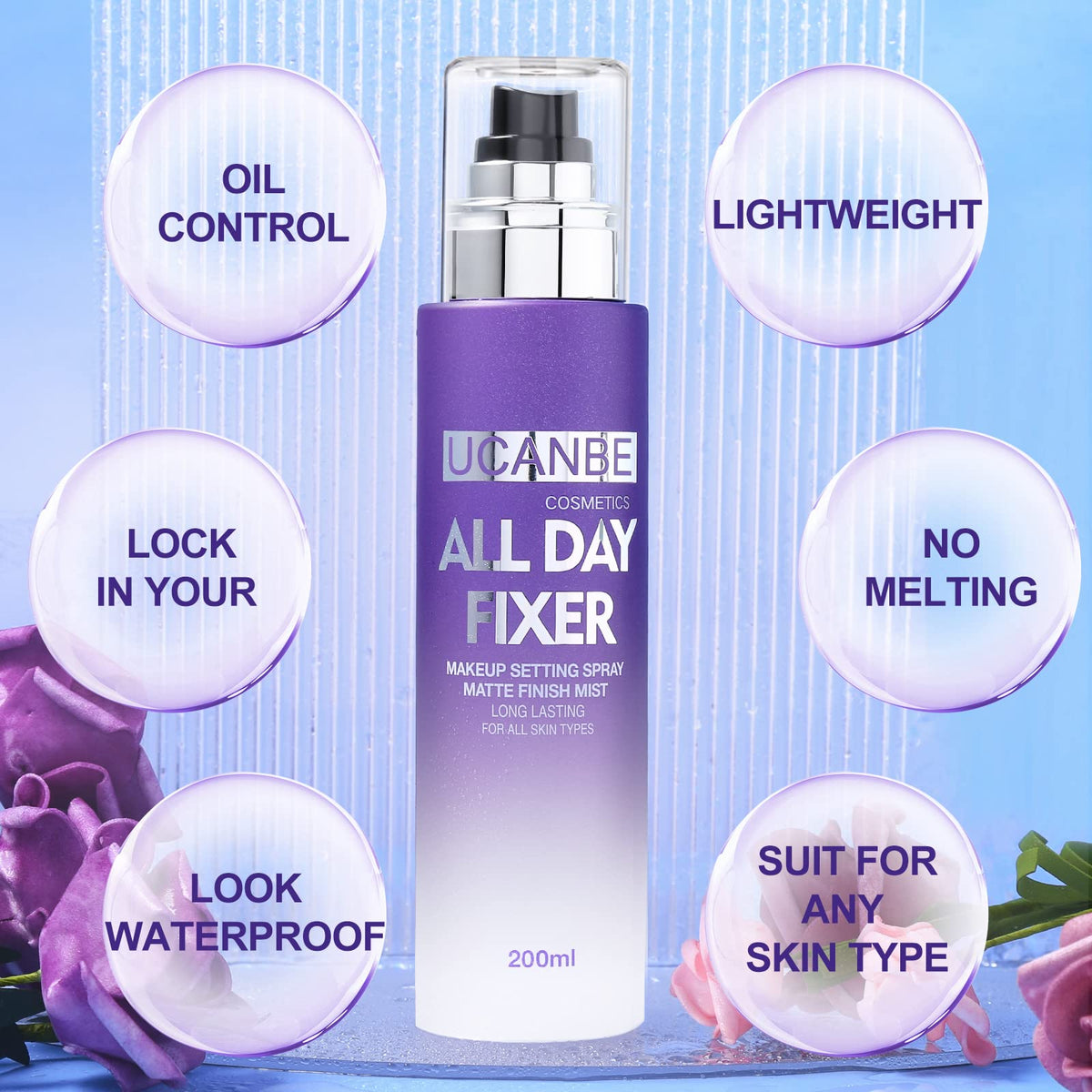 UCANBE face mist with aloe and trehalose hydrates softly.