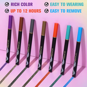 UCANBE liquid eyeliner pen brush tip close-up highlighting precision and smooth application.