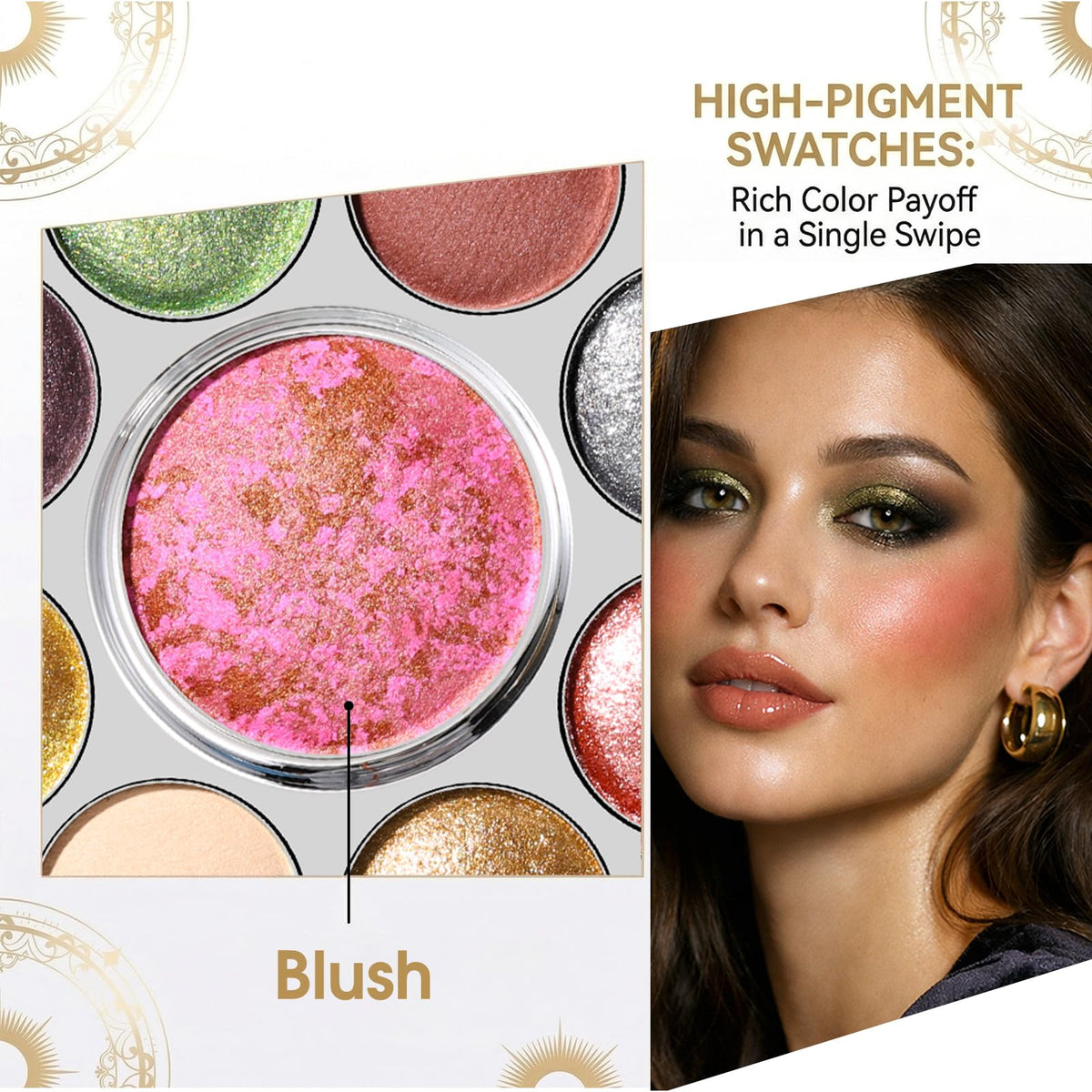 UCANBE metallic shades shimmer across lids for versatile finishes