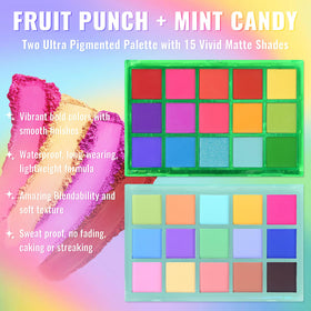 UCANBE Mint Candy palette close-up with cool tones for playful pastel eye looks