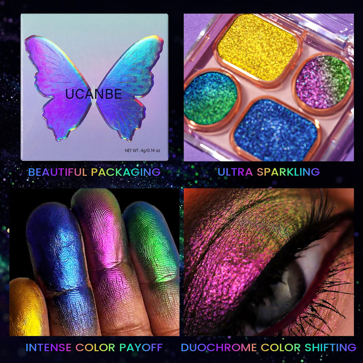 UCANBE Multichrome Chameleon application delivers long-lasting high shimmer