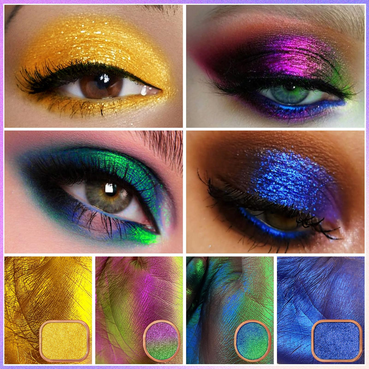 UCANBE Multichrome Chameleon gold to olive-green foil shimmer on lids