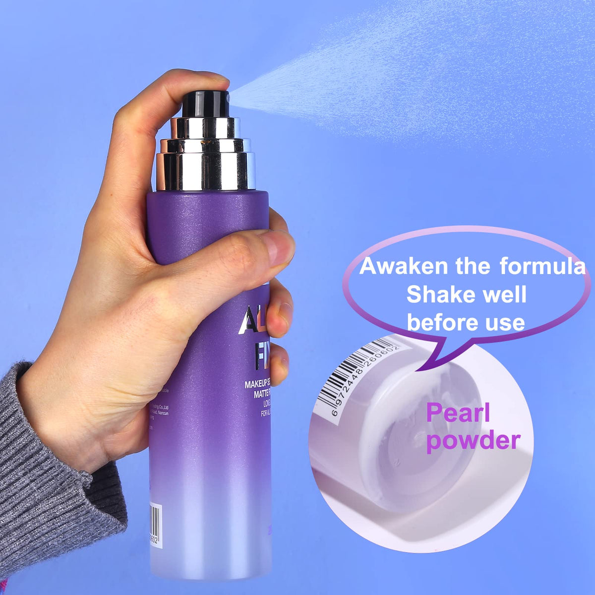 UCANBE oil-free, alcohol-free spray suitable for all skin types.