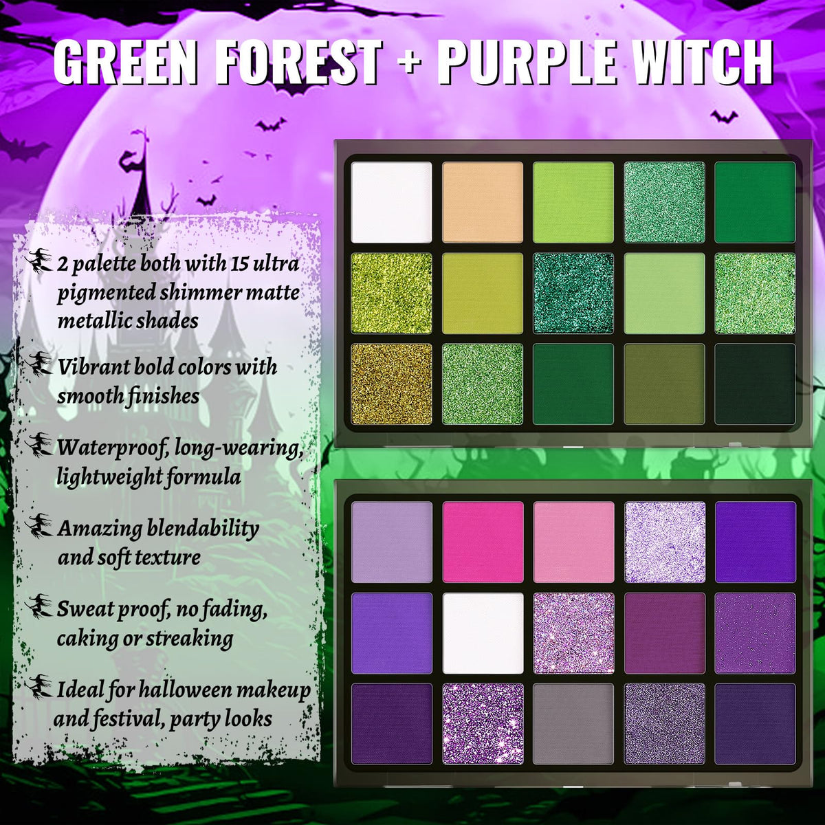 UCANBE Purple Witch palette swatches reveal rich purples for smoky drama