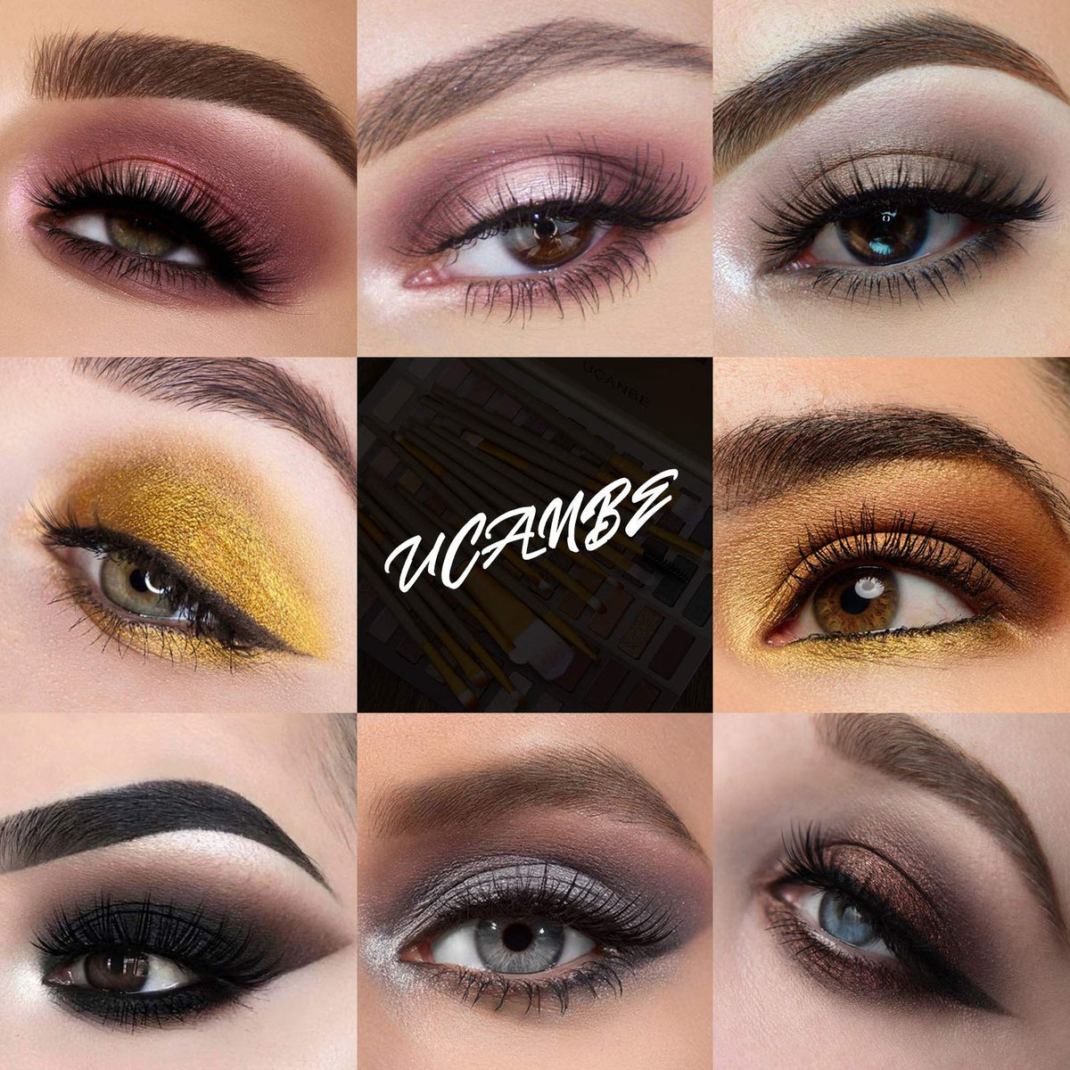 UCANBE Shimmer-matte finish shades close-up highlighting finish variety.