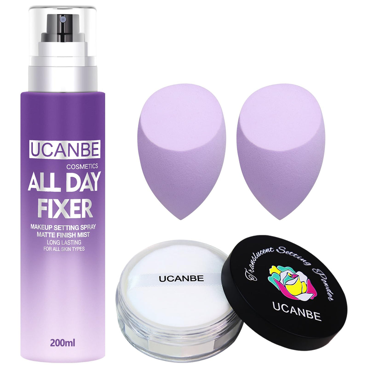 UCANBEMAKEUP setting spray 6.76 oz for long-lasting matte finish and oil control