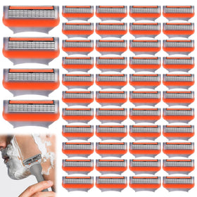 Uceento 48-blades razor pack with five-layer steel for long-lasting, close shave.