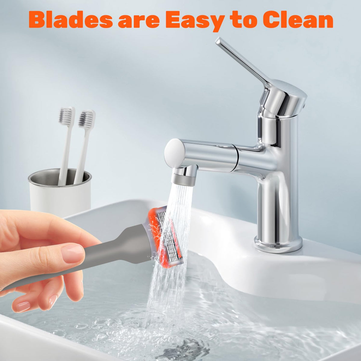 Uceento travel-friendly blades keep routines on the go.