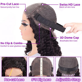 UCUVIC Glueless wig with bleached knots and baby hairs for realism