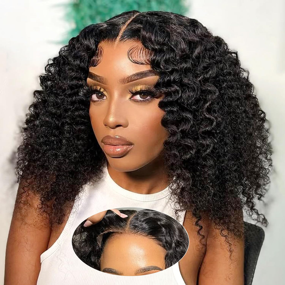 UCUVIC Glueless wig, deep wave bob, front lace for natural daily wear