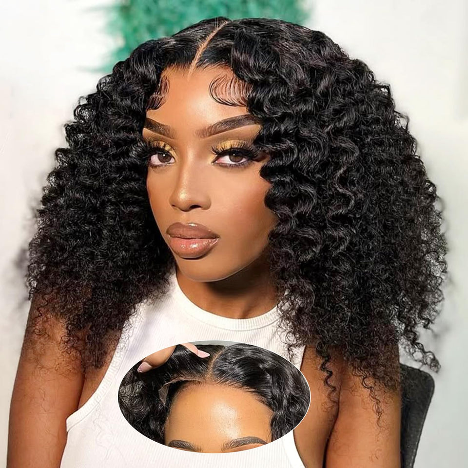 UCUVIC Glueless wig, deep wave bob, front lace for natural daily wear