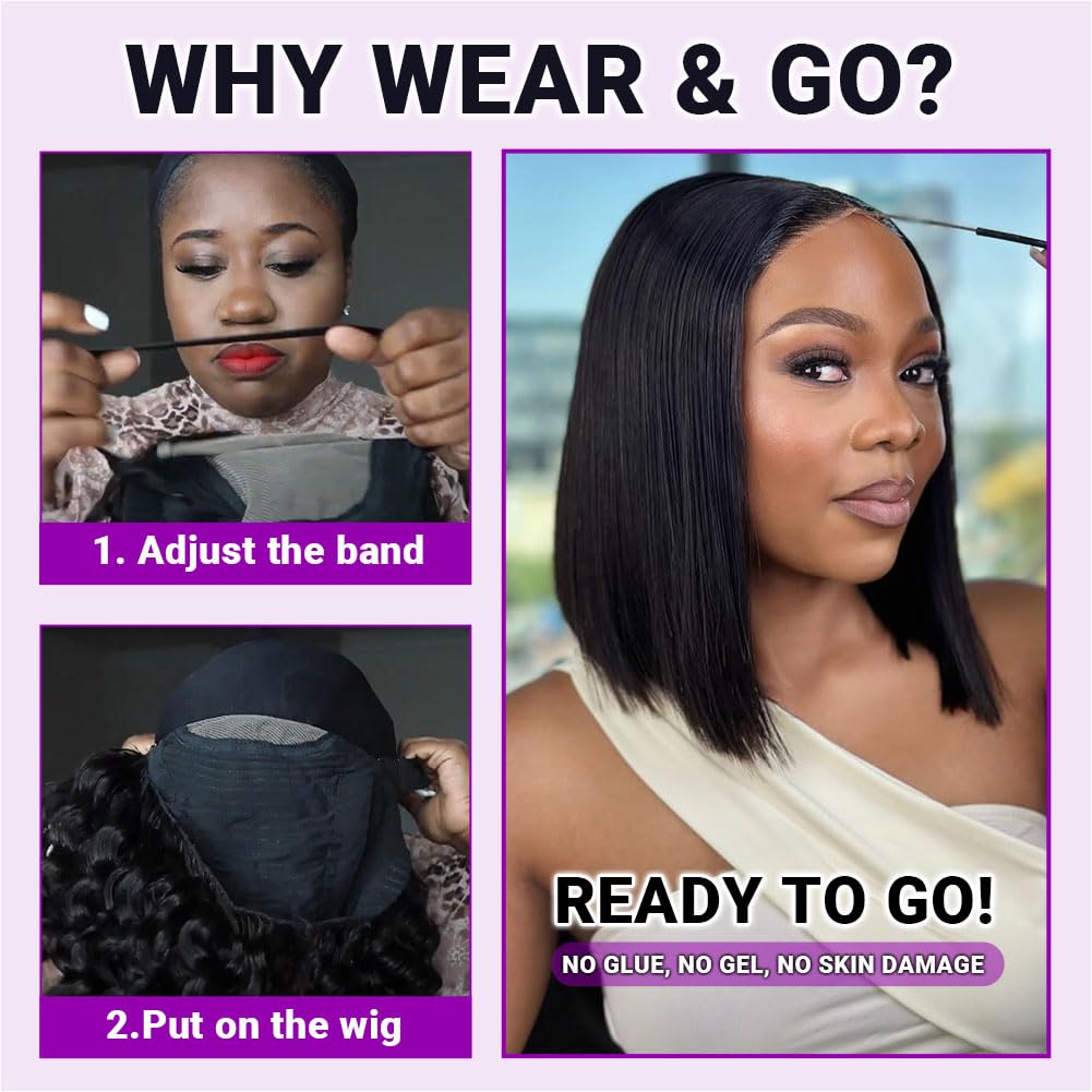UCUVIC deep wave bob wig adds natural volume for everyday looks