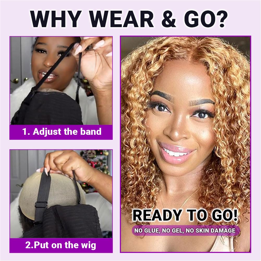 UCUVIC Wear And Go HD transparent lace front provides natural look and easy parting.