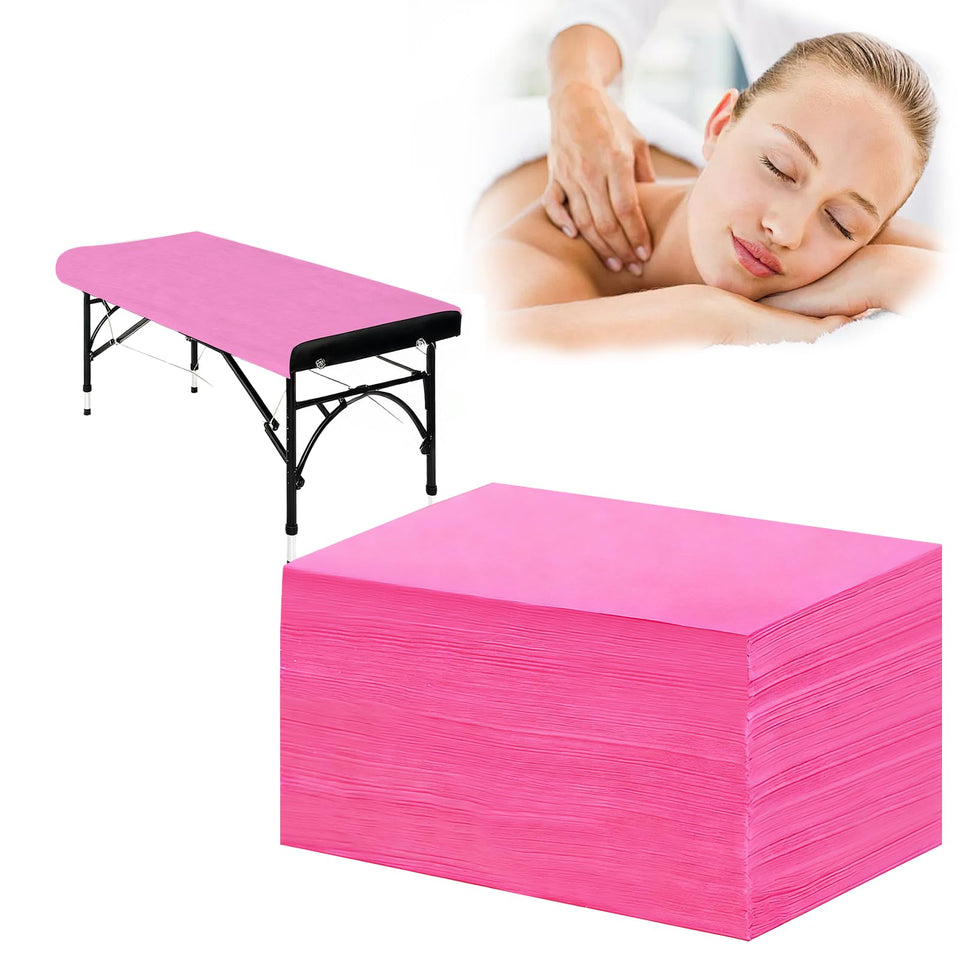 Udazzlo disposable bed sheets 31x71 pink for spa beds