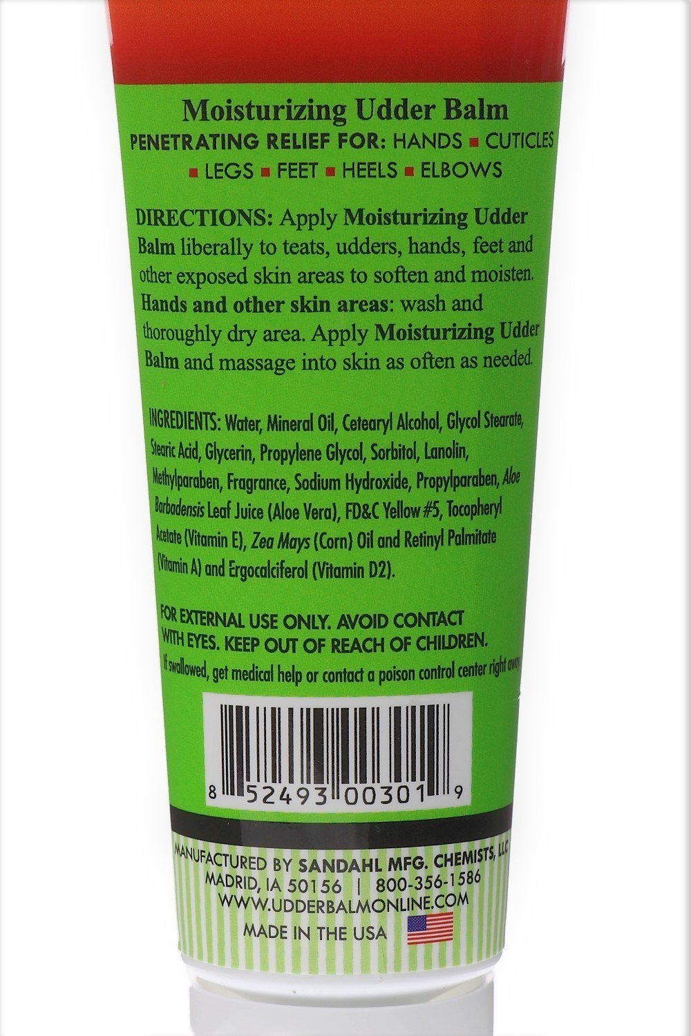 Udder Balm cream texture close up, soothing rough skin and soft hands