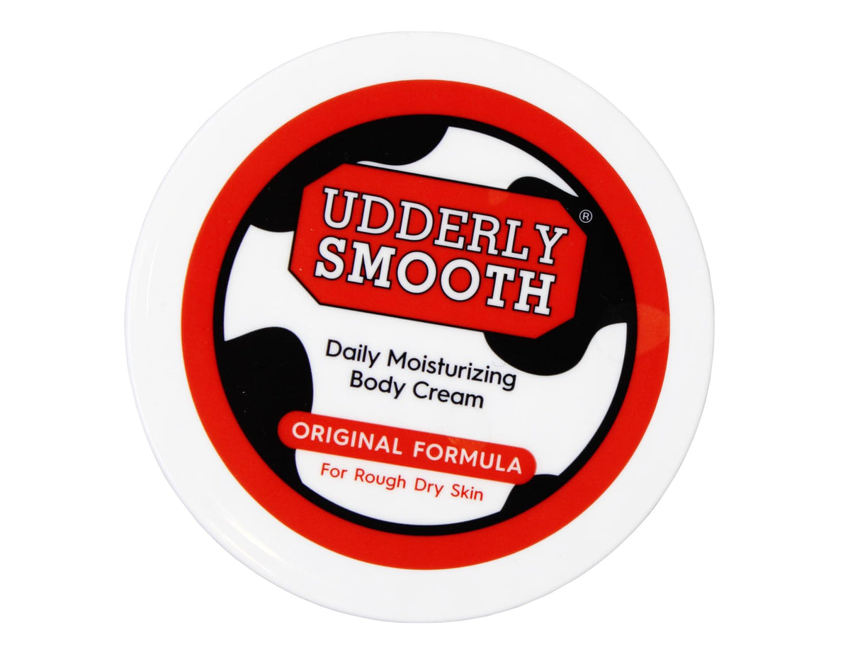 Udderly Smooth cream closeup, light fragrance for everyday use.