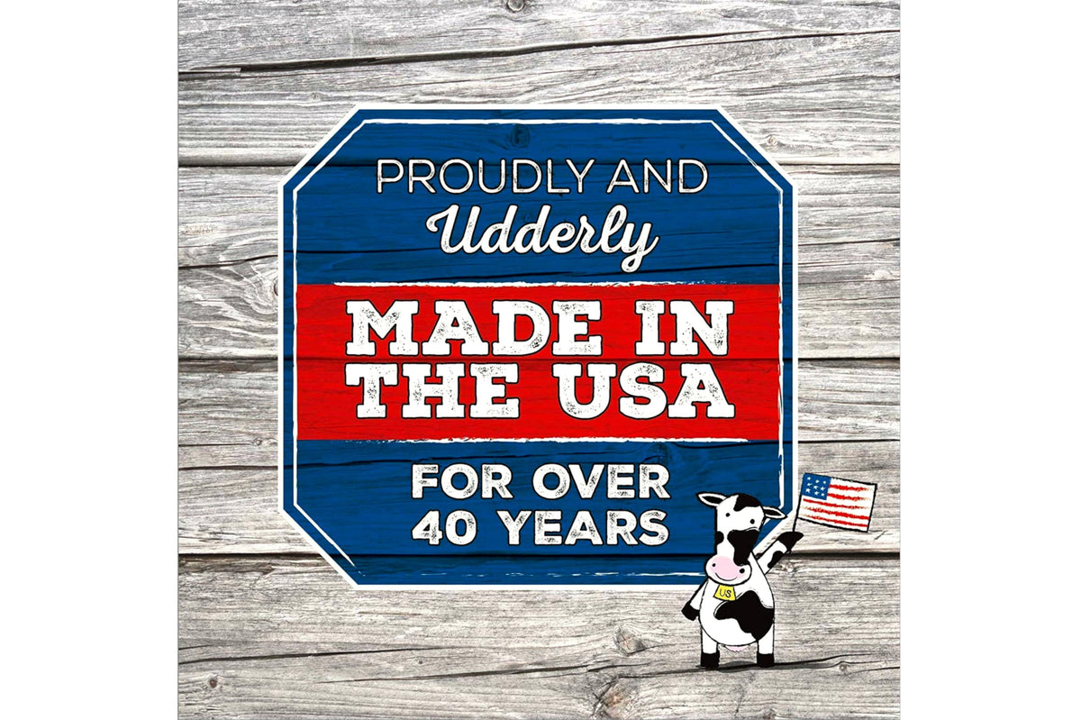 Udderly Smooth made-in-USA badge visible on packaging