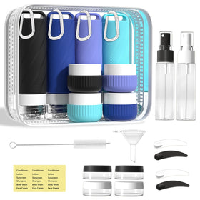 Udihch 26-piece travel kit displayed with clear bag for easy packing.