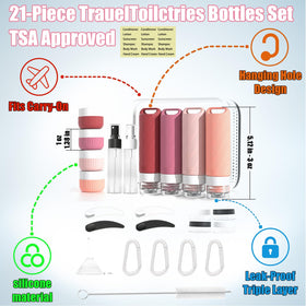 Udihch clear toiletry bag with zipper showing organized kit for TSA travel