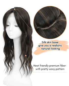 UDU Hair Topper fringe bang closeup demonstrates seamless front lace for natural blending.