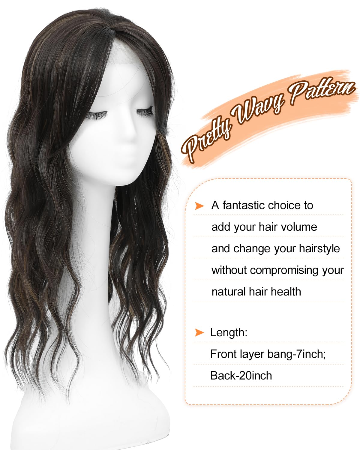 UDU Hair Topper silk base lace-front design blends invisibly with natural hairline.