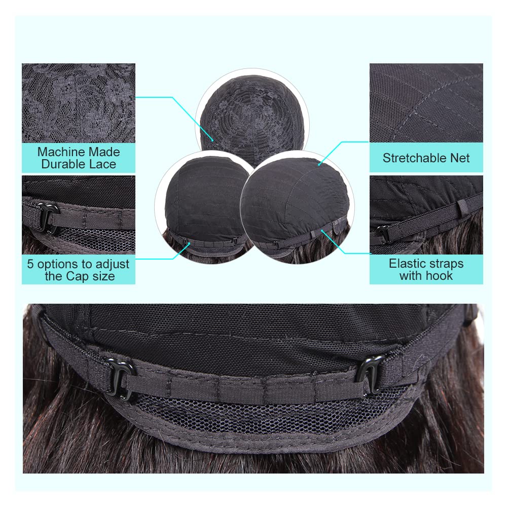 UDU side-part nonlace wig with full machine-weft cap for secure fit.