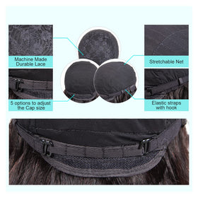 UDU side-part nonlace wig with full machine-weft cap for secure fit.