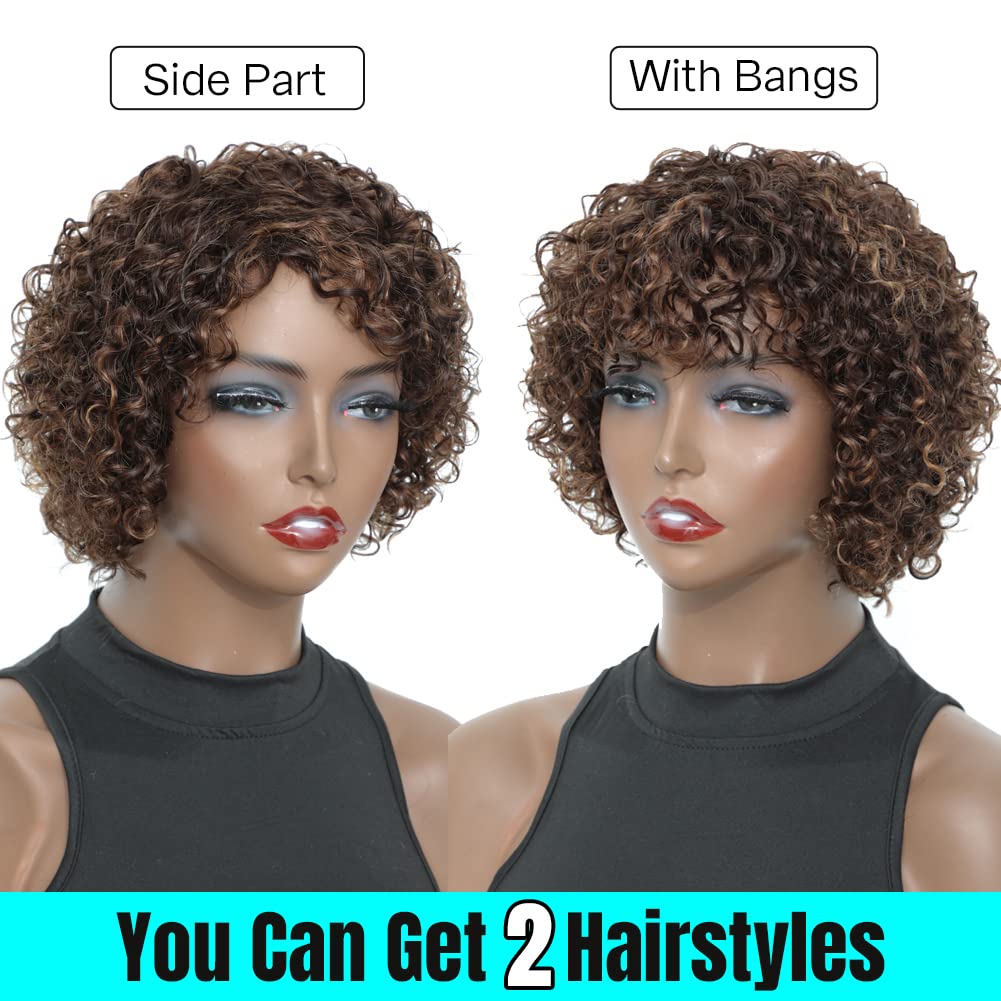 UDU virgin human hair curly wig with 3C curls for versatile styling options.