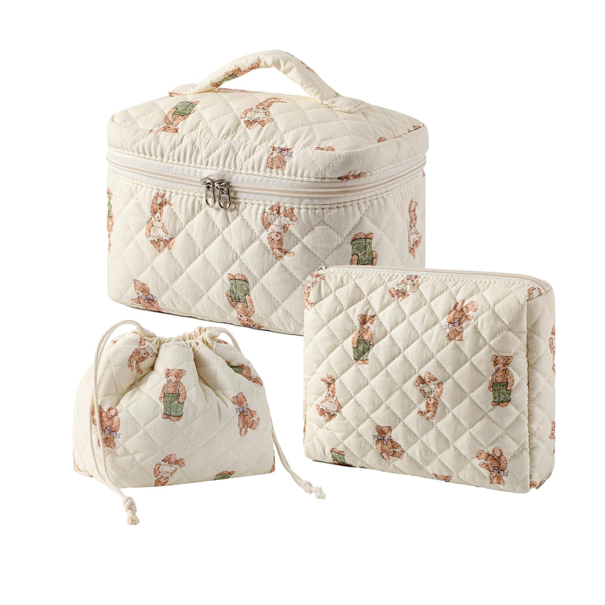 uekeboag large cotton makeup bag for organized cosmetics on the go.