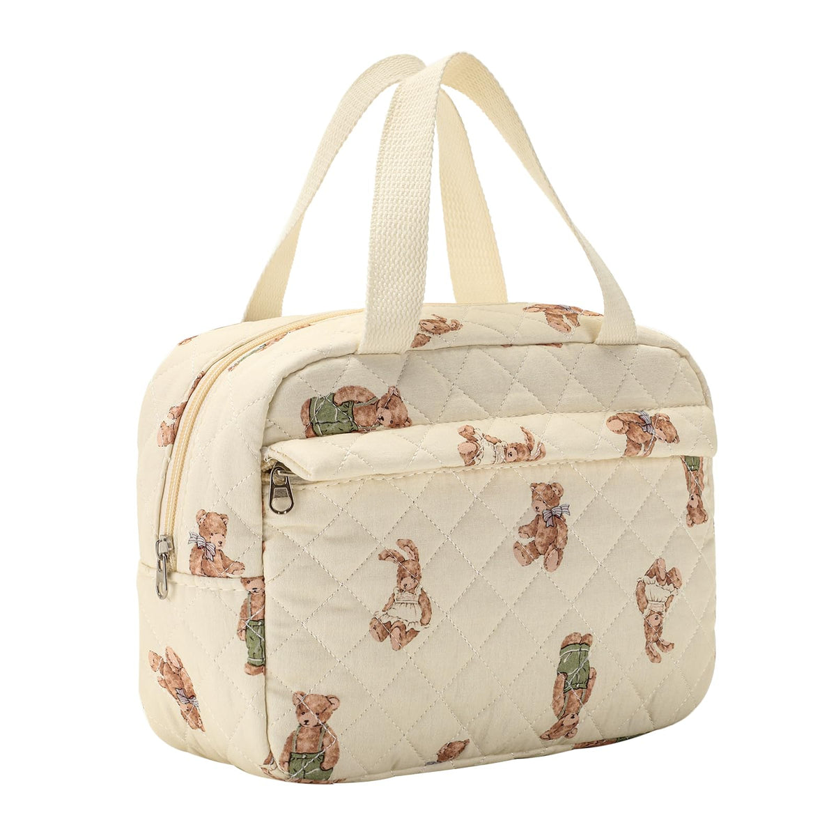 uekeboag Coquette makeup bag with front pocket for quick access to essentials