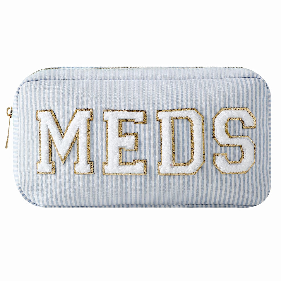 uekeboag seersucker chenille patches bag with monogram for easy organization