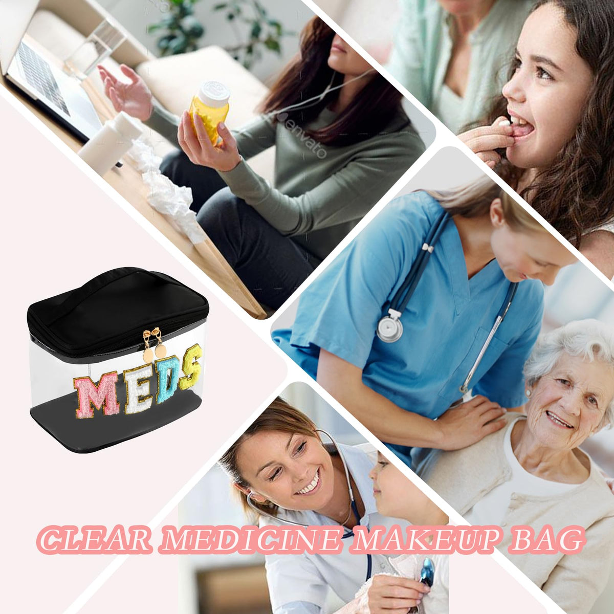 Uekeboag travel case keeps meds and cosmetics organized on the go.