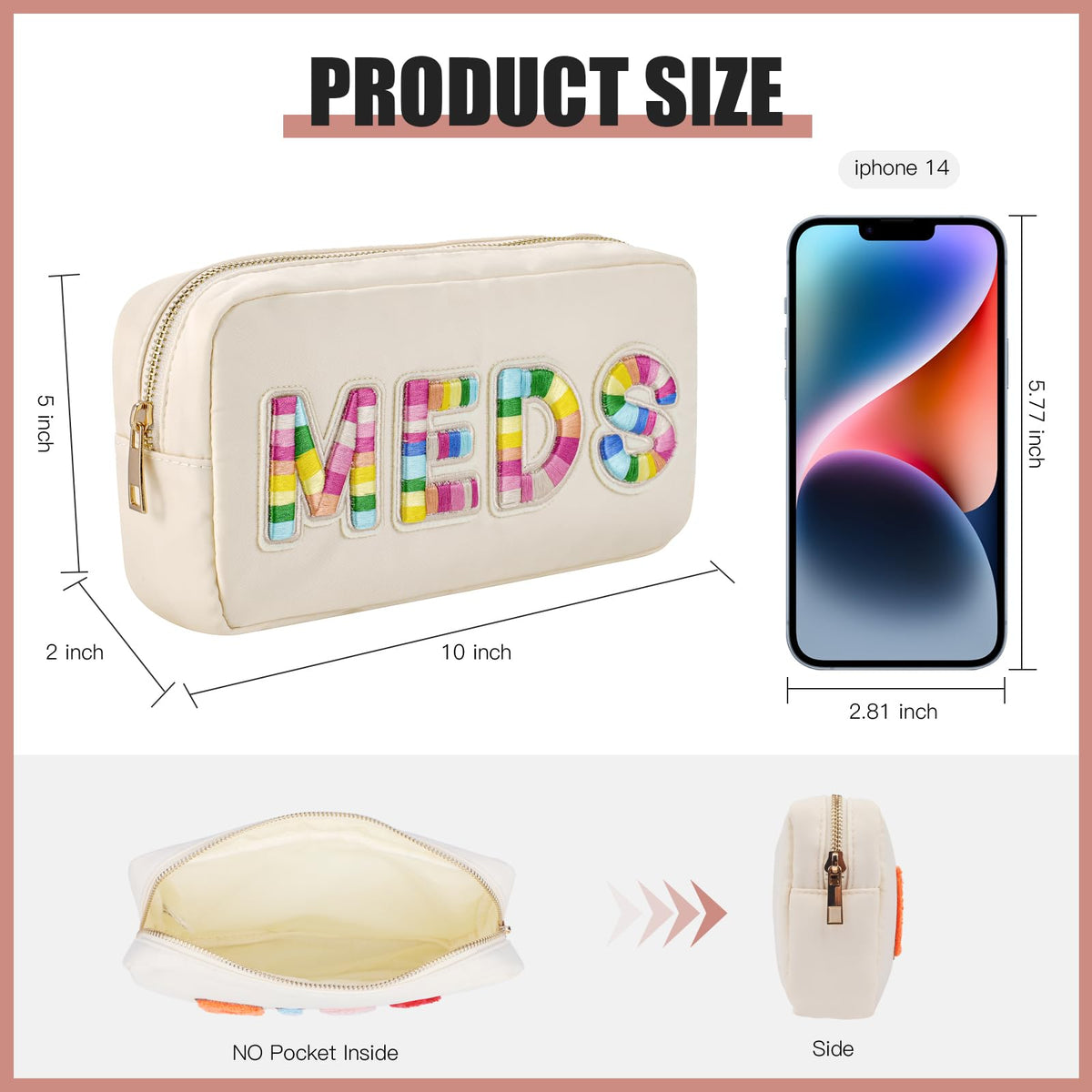 UEKEBOAG waterproof nylon makeup bag designed for daily use and travel